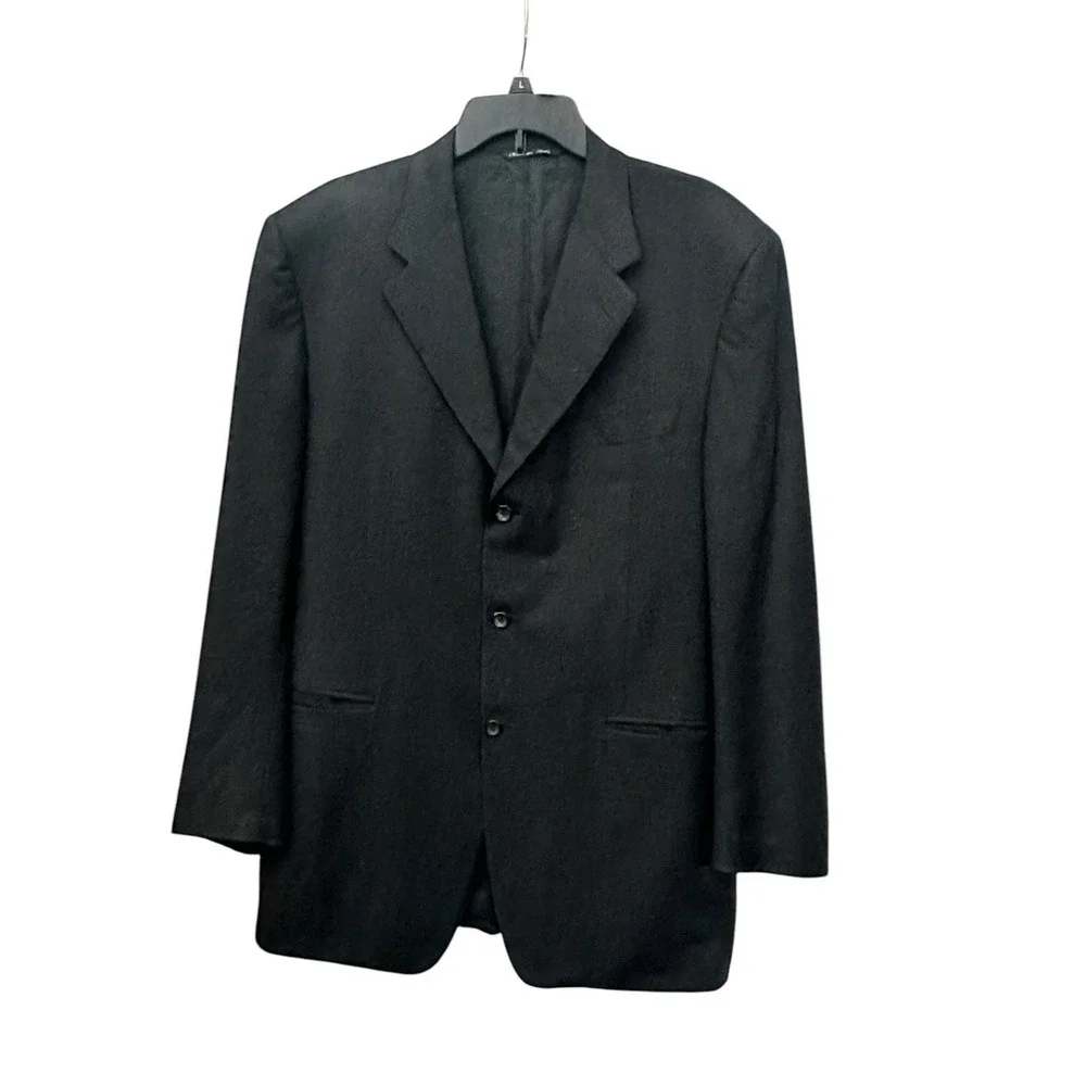 Canali Loro Piana Super 120's 100%‎ Wool Blazer Mens 52 US 42 Black #Y12-5